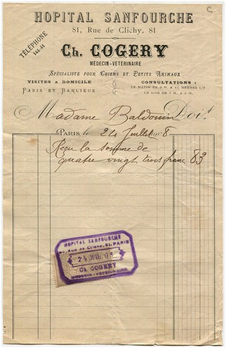 Paris bill headed - (france),,