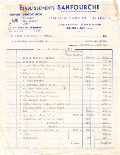 1954 produits importation - 1954, d